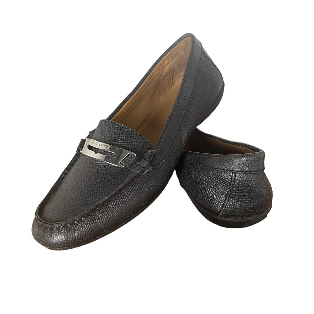 Coach Black Olympia Loafers with Silver Detail - Picture 1 of 15